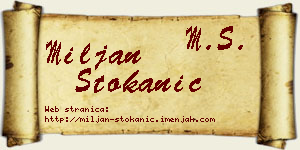 Miljan Stokanić vizit kartica